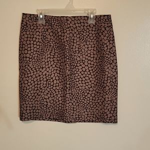 Loft silk skirt brown and tan 6p
